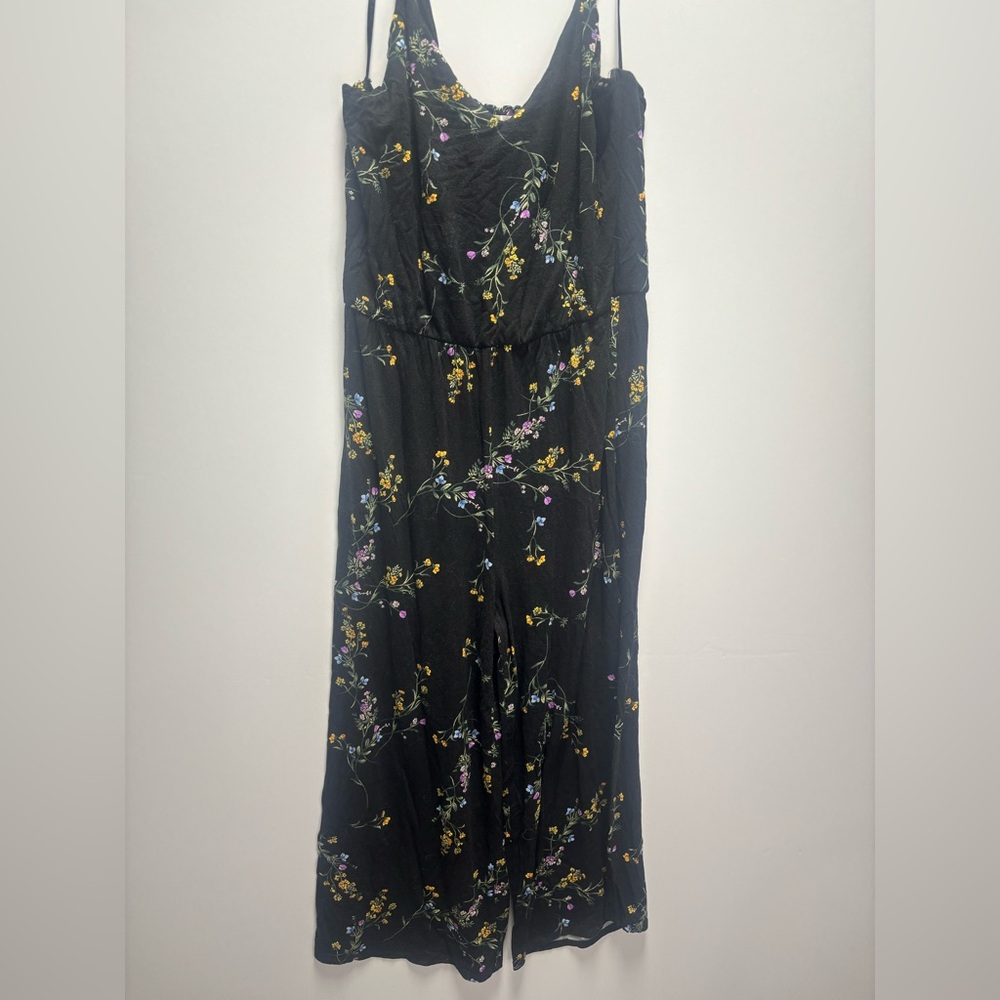 Nine Britton Black Floral Sleeveless Romper Size Large
